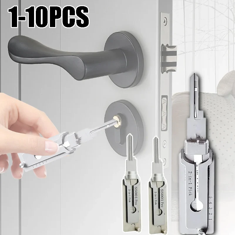 Stainless Steel Lock Pick Tool Professional Decoder for Residential Door Locks Key Decoding Lock Opening Tool for Locksmiths