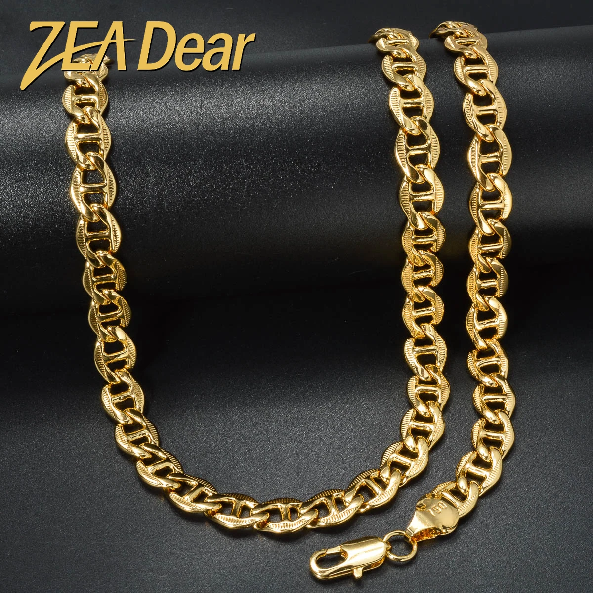 

ZEADear Hiphop Jewelry Sets Gold Color Necklace Simple Bracelet Copper Links Metal Chains Italian Wristlet Jewelry Sets Men