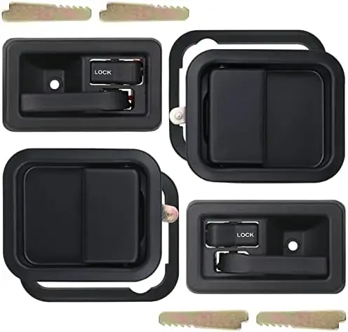 

APPERFiT Door Handles for Wrangler YJ TJ 1991-2002 – Interior & Exterior Set, Replaces OEM 55176382AE