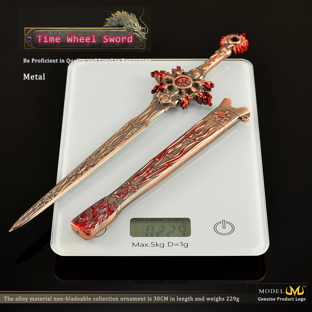 Thunderbolt Puppet Show Anime Weapon Model All-metal Sword Years Wheel Sword 30CMChinese Martial Arts Metal Crafts Boy Toys