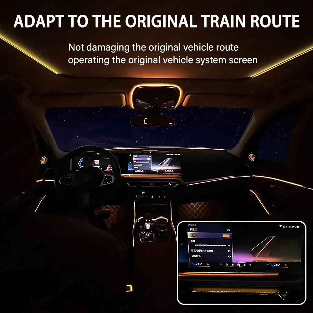 Auchkj 11 ألوان القراءة ضوء الضوء المحيط لسيارات BMW 2 3 4 5 6GT 7 8 سلسلة G20 G30 G05 G06 G07 G01 G60 G70 الإضاءة الداخلية