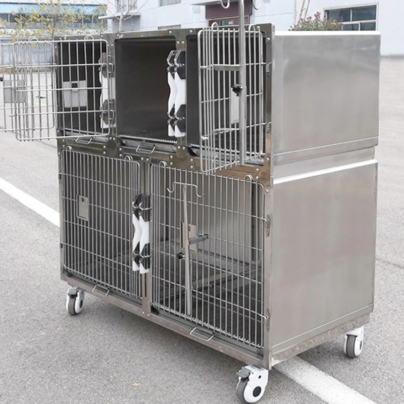 

304 Stainless Steel 5-Compartment Veterinary Clinic Pet Cage