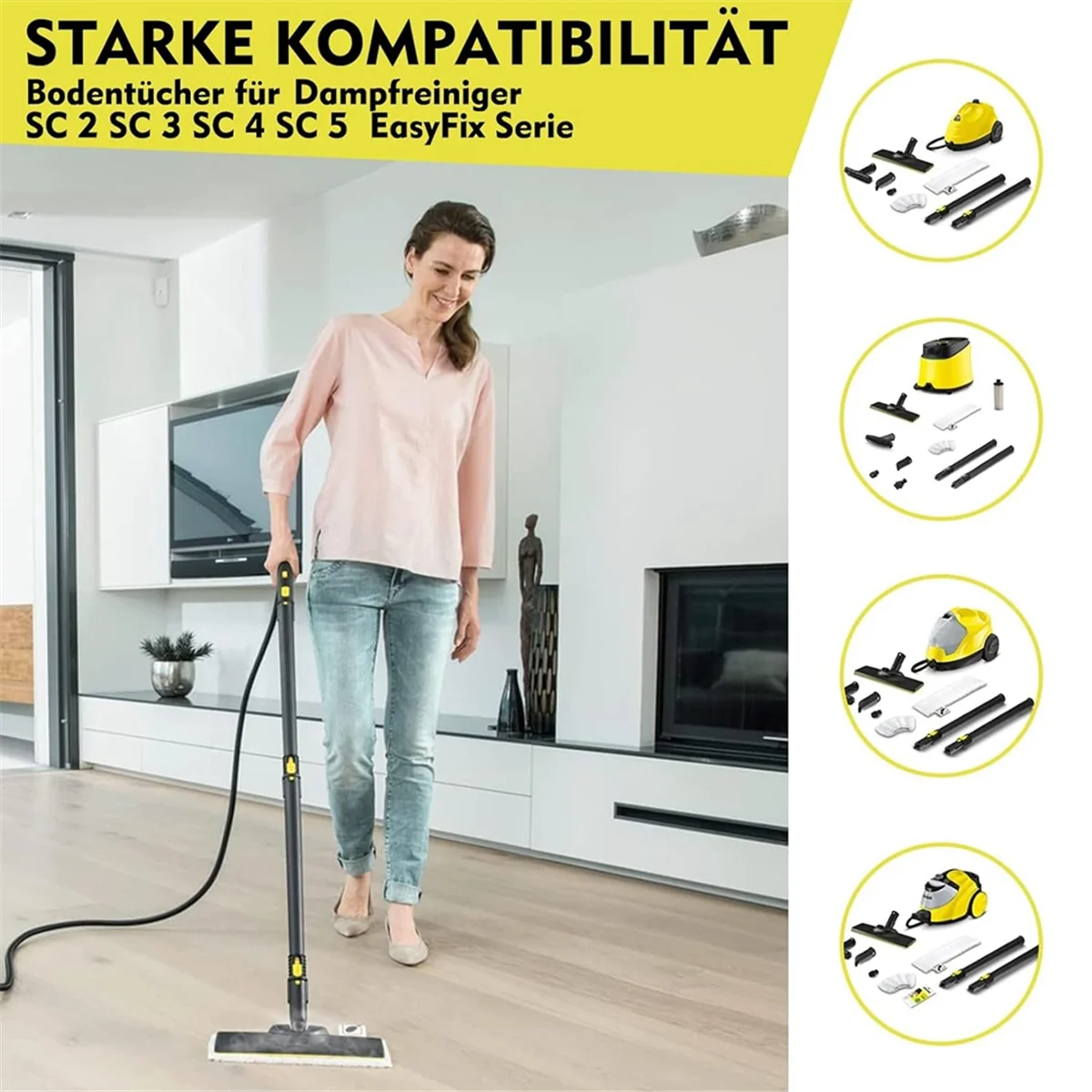 مجموعة ملحقات منظف بالبخار من Karcher ، قماش ممسحة ، فرشاة ، فوهة ، طقم ، eacefix sc 2 ، sc 3 ، sc 4 ، sc 5