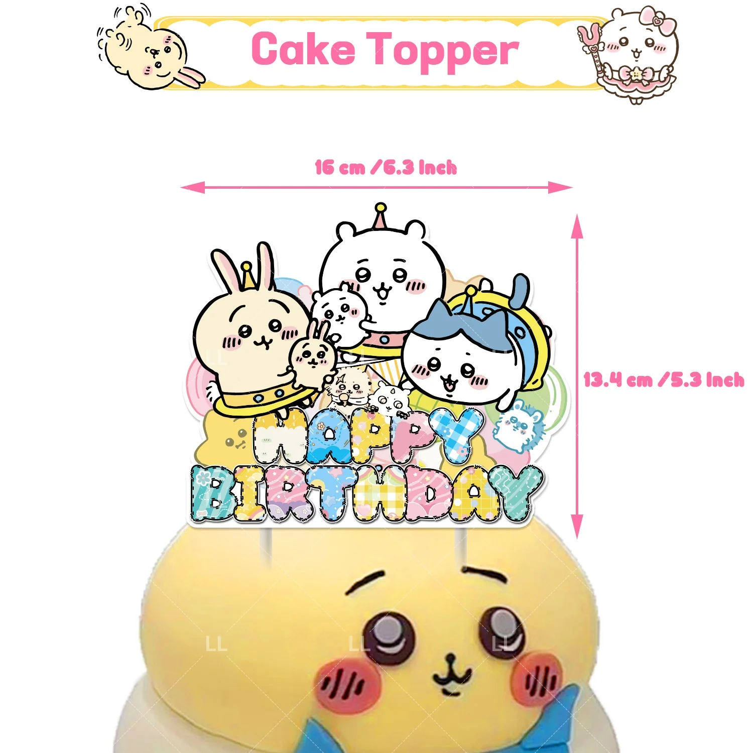 Kawaii C&Chiikawa Geburtstagsparty Dekorationsbanner Cartoon Tortendekoration Hängende Ballons Hintergrund Babyparty Zubehör Kindergeschenk – Detail 3