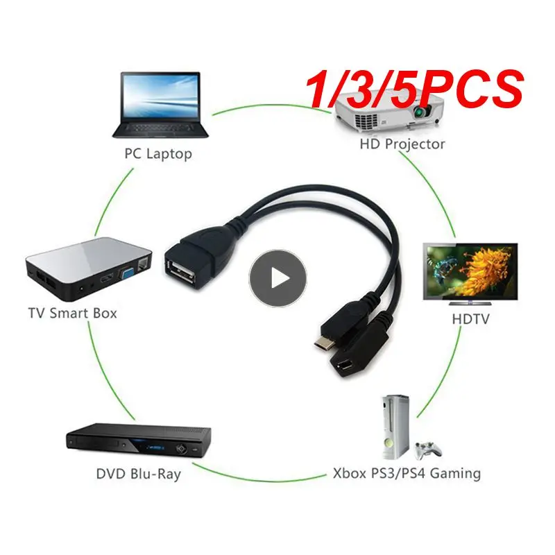 1/3/5PCS Usb Port Terminal Adapter Otg Cable For Fire Tv 3 Or 2nd Gen Fire Stick