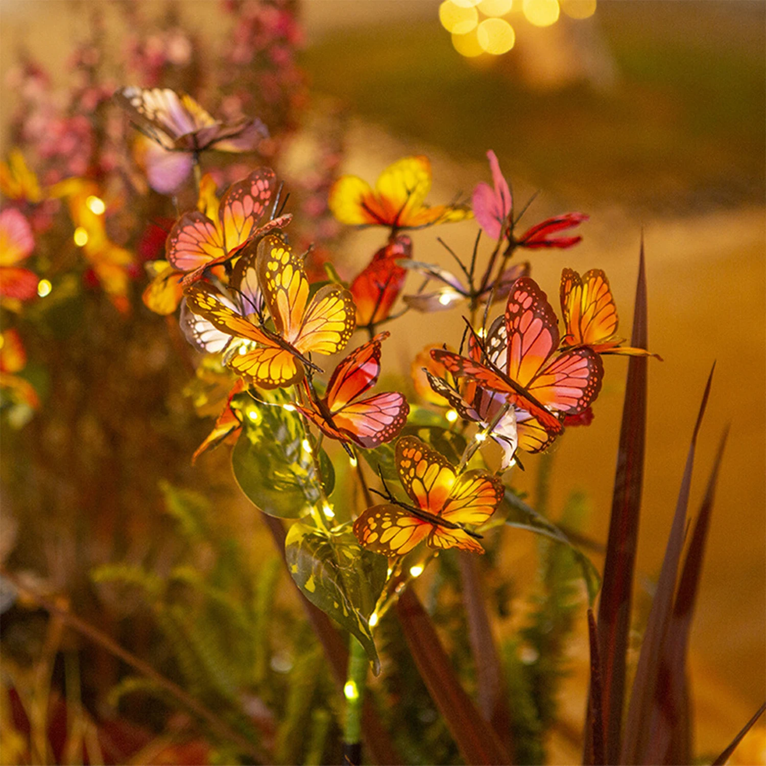 

1PC Flower Solar Lights Outdoor, Garden Decoration with Plant Shape, Waterproof Solar Powered for Yard/Pathway