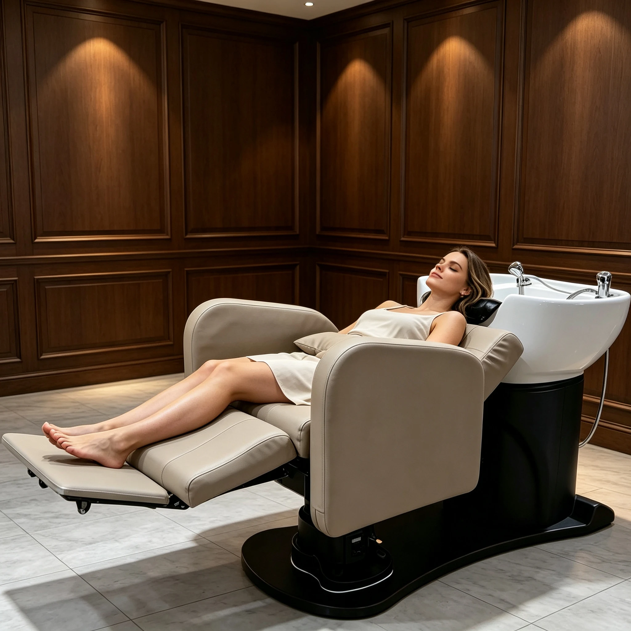 

Thai Reclining Shampoo Chair Head Spa Massage Bed for Salon Commercial Use