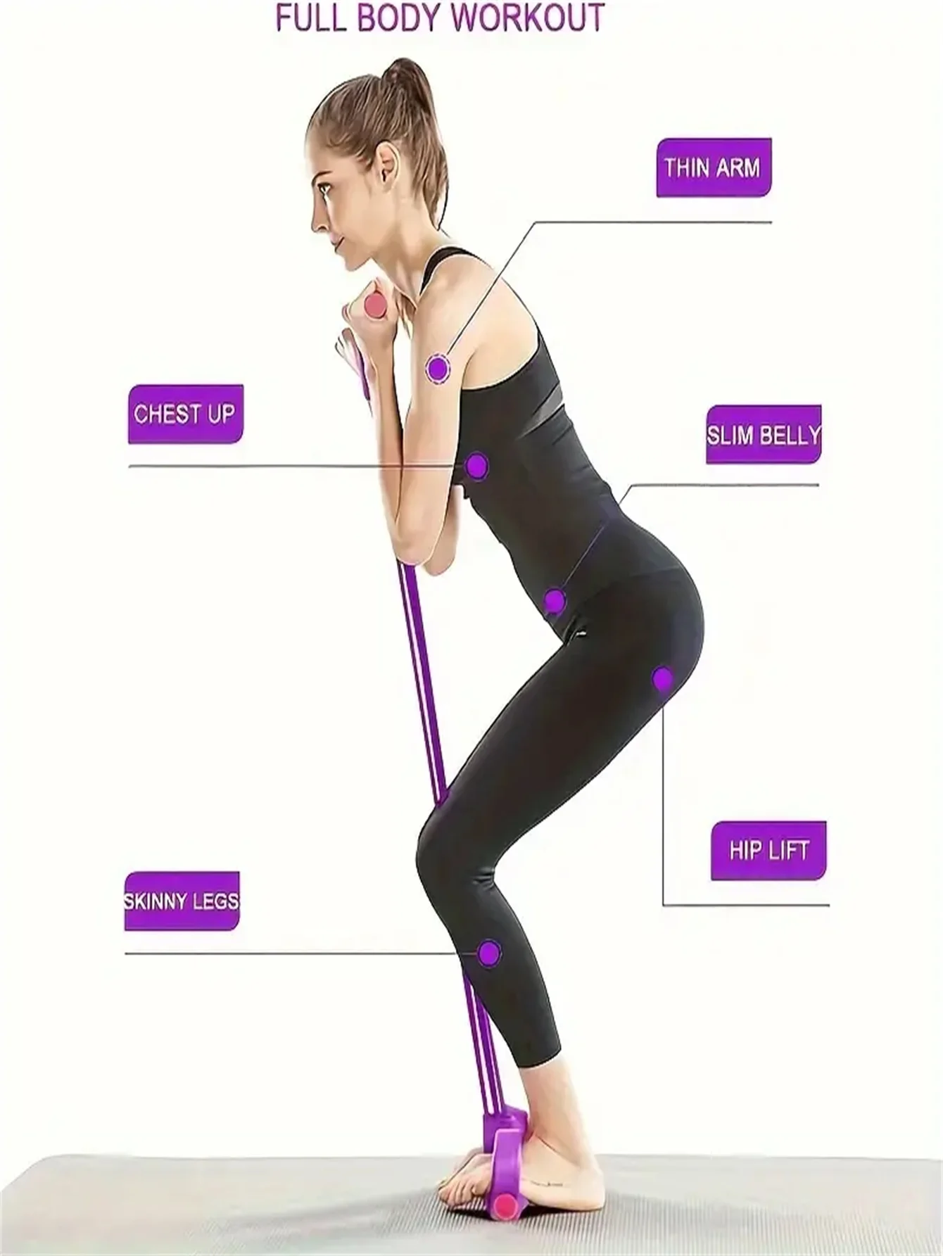 Slim & Tone Your Entire Body with Pedal Resistance Bands - Yoga Equipment for Abdomen, Waist, Arm & Leg Stretching!