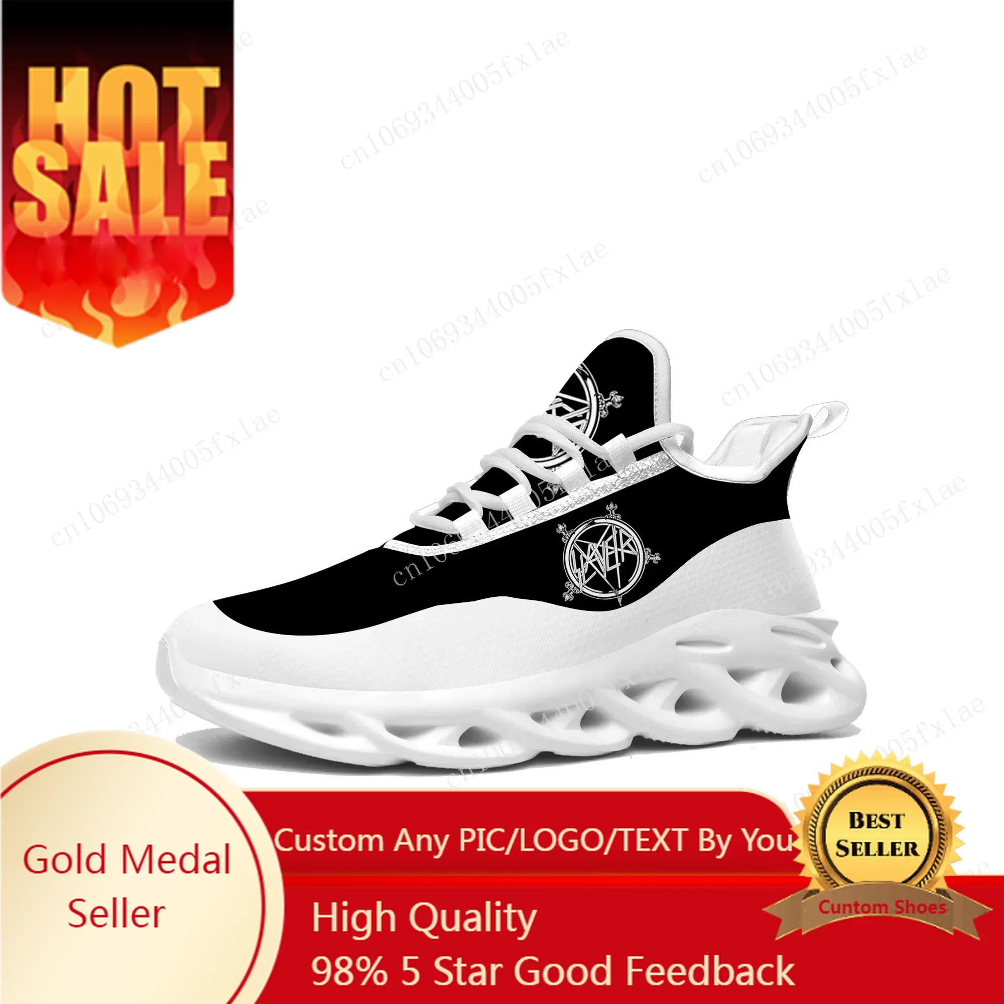 

Slayer Metal Rock Band Flats Sneakers Mens Womens Hot Pop Sports Running Shoe Sneaker Lace Up Mesh Footwear Tailor-made Shoe