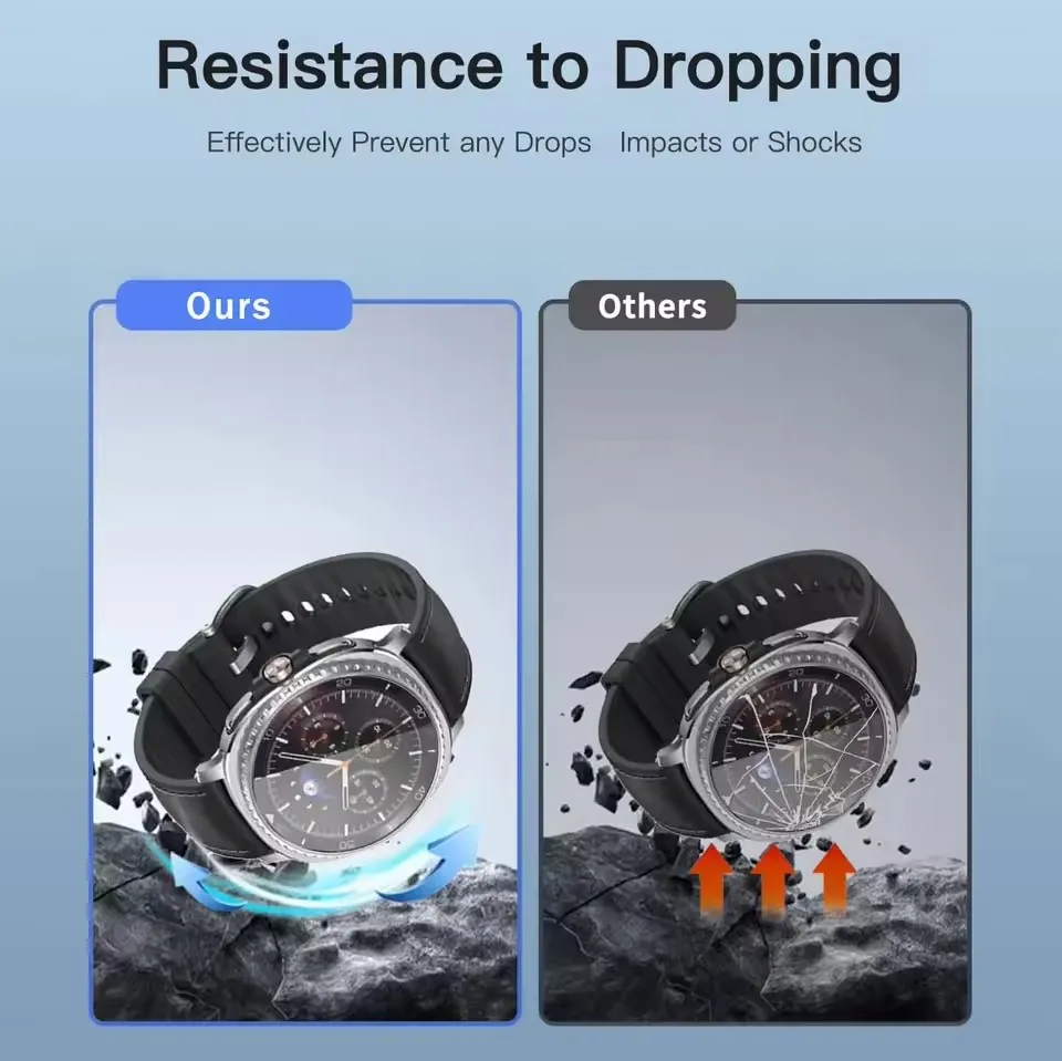 طبقة زجاجية عالية الدقة لساعة سامسونج جالاكسي 8 40 ملم 44 ملم LTE/Galaxy 8 كلاسيك 46 ملم واقيات الشاشة مع تركيب المحاذاة التلقائية