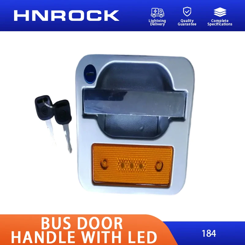 NEW HNROCK 184 Bus Door Handle with LED, Suitable for Kinglong and Yutong, Including Two Free Keys, High Quality, 1 Piece