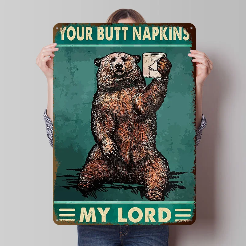 Your Butt Napkins My Lord Tinplate Posters Customizable Wall Art Retro Vintage Metal Signs for Home Room Decoration Gaming Cozy