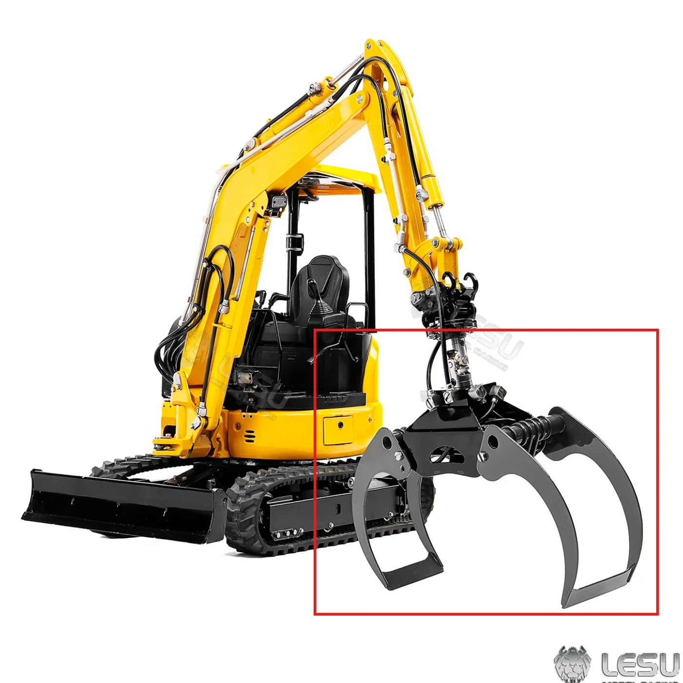 PC30 Mini Excavator Metal Hydraulic Claw Suitable for LESU PC30 Small Excavator and Personal DIY Modified Excavator Attachments