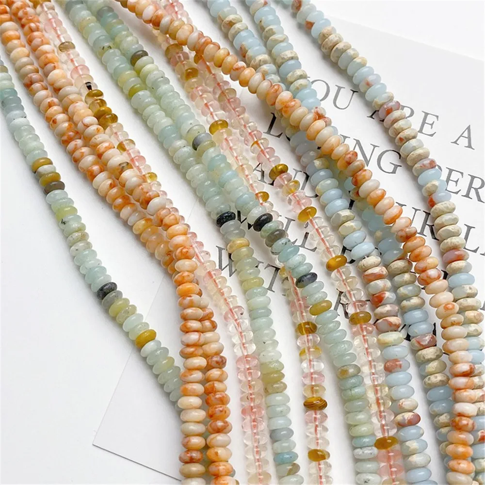 Natural Stone Synthetic Stone Oblate Abacus Beads Scattered Beads Handmade Diy Beaded Bracelet Necklace Ear Jewelry Materials