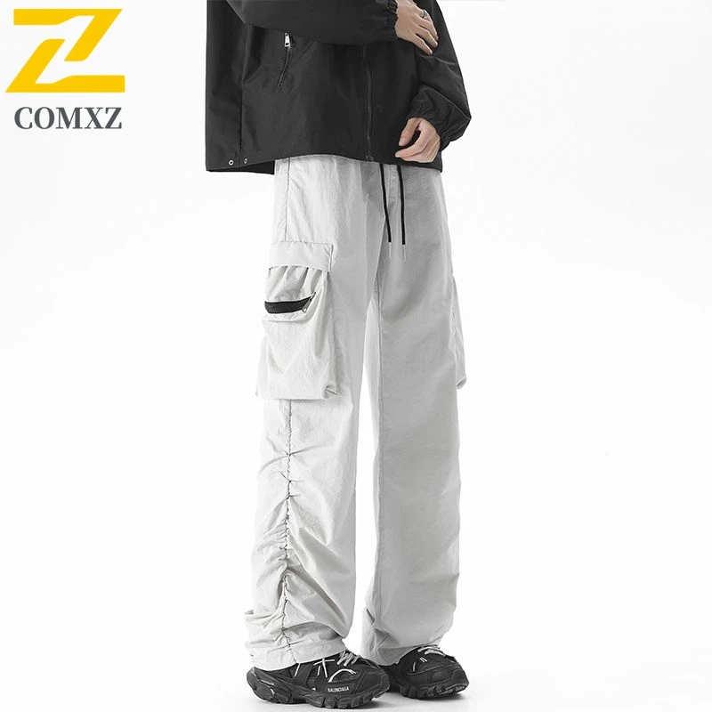 

COMXZ Quick-Dry Sport Pants Spring Summer Waterproof American Style Softshell Outdoor Camping Fishing Windproof Casual Trousers