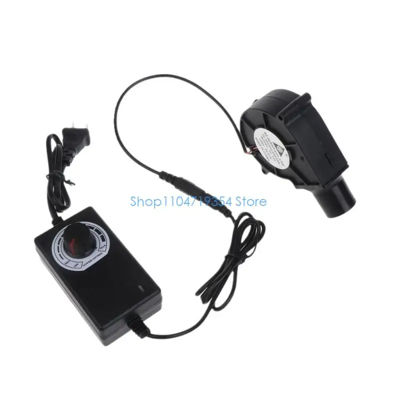 

0XLD US Plug BBQ Fan Air Blower 12V Large Air 110V 220V AC Powered BBQ Fan