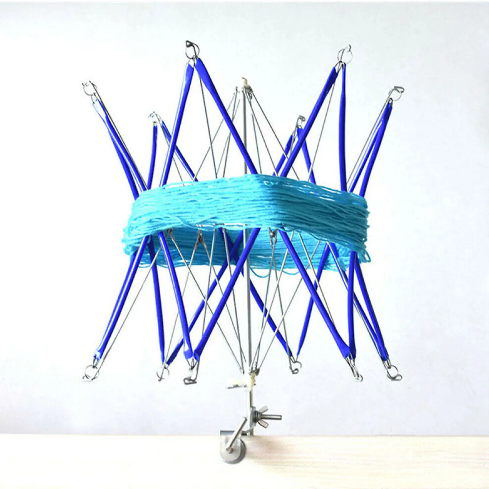 Enrouleur de Fil Portable 42x6x6cm pour Laine, Type Parapluie, Rotation Fluide, Gestion du Fil pour Tricot et Crochet