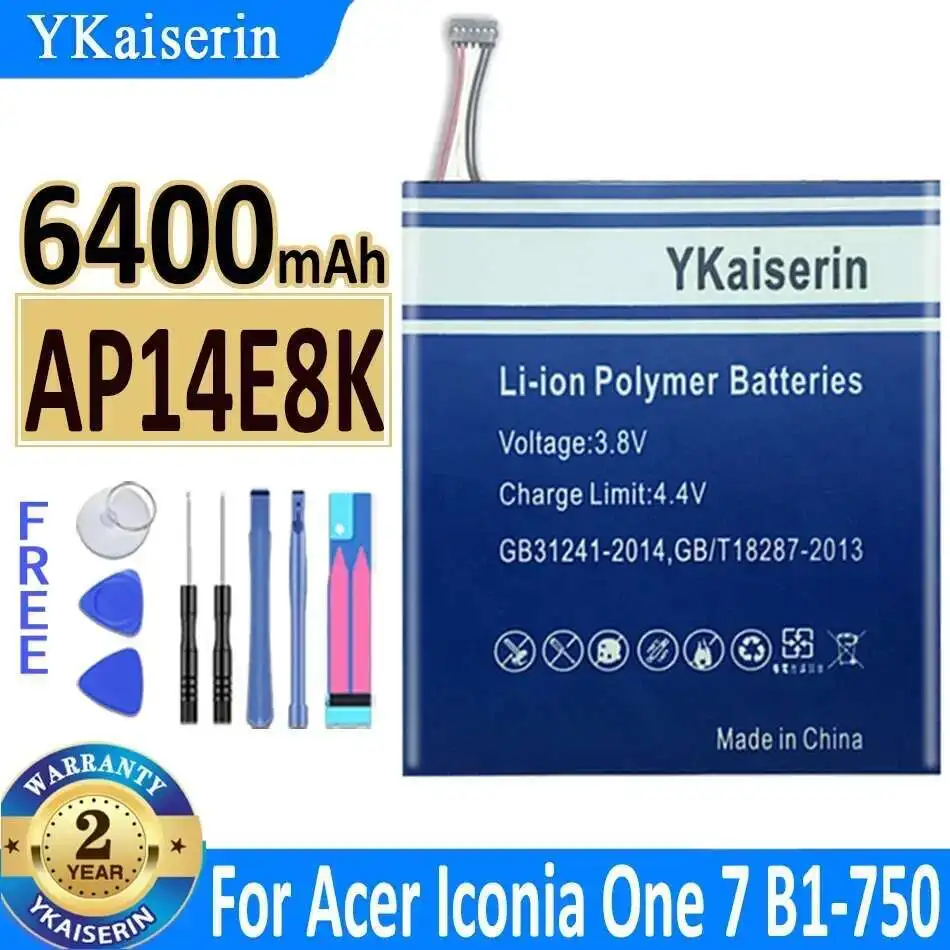 

Tablet Battery For Acer Iconia One 7 B1-750 6400Mah Long-Lasting AP14E8K