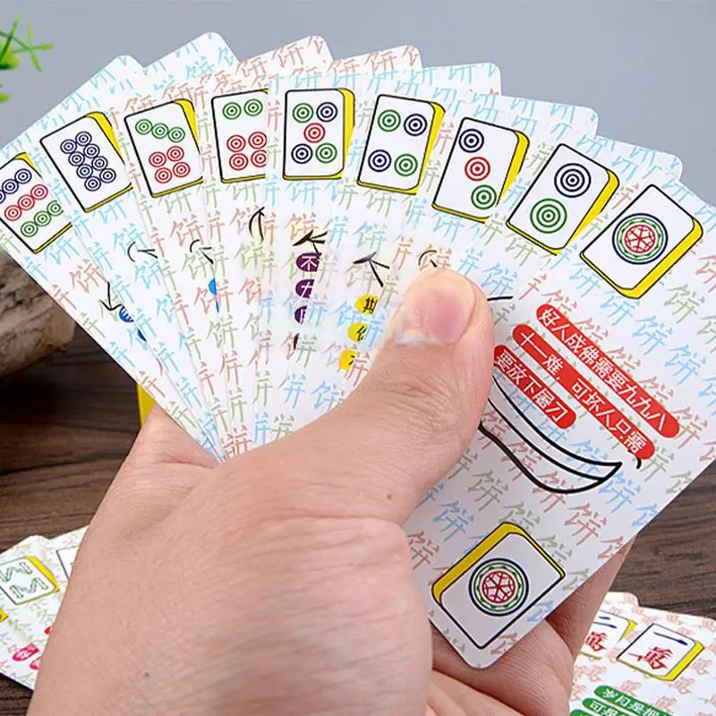 Chinese Mahjong Playing Cards Mahjong Poker Playing Cards Table Game Set For Home Living Room Mini Mahjong Playing Cards Game