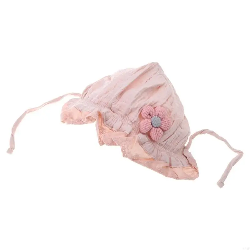 95ae Lace Cap Trendy Toddler Hat Frasnable Sun Bonnet Bonnet Sun Bonnet Cotton Cotton Hat الإضافة الأنيقة إلى أي جماعة