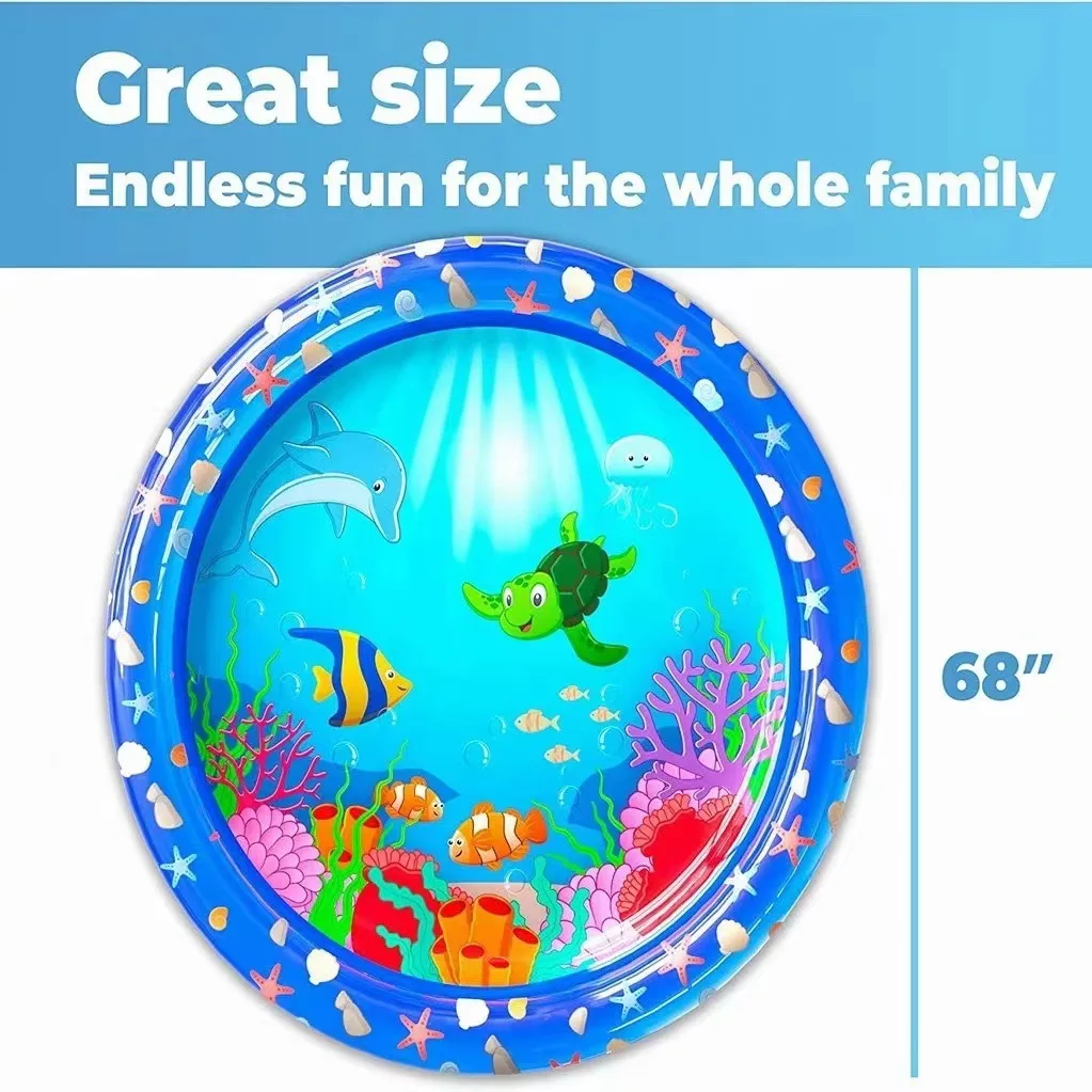 Juguetes inflables de juego con pulverizador de agua para niños, juguetes de piscina al aire libre con estampado de animales