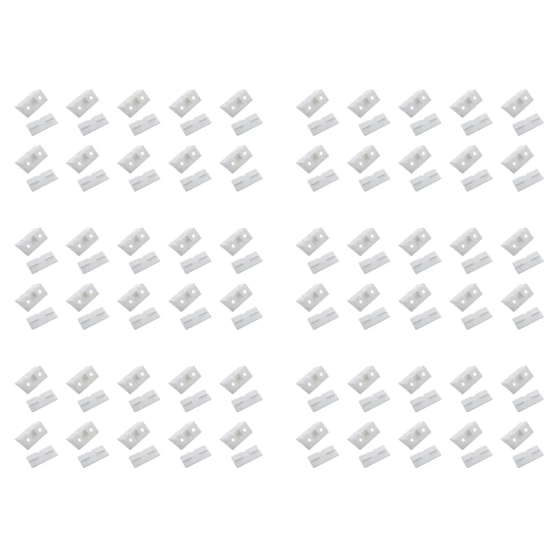 FAST-Furniture Cabinet Fastener Corner Braces Angle Brackets White 60Pcs