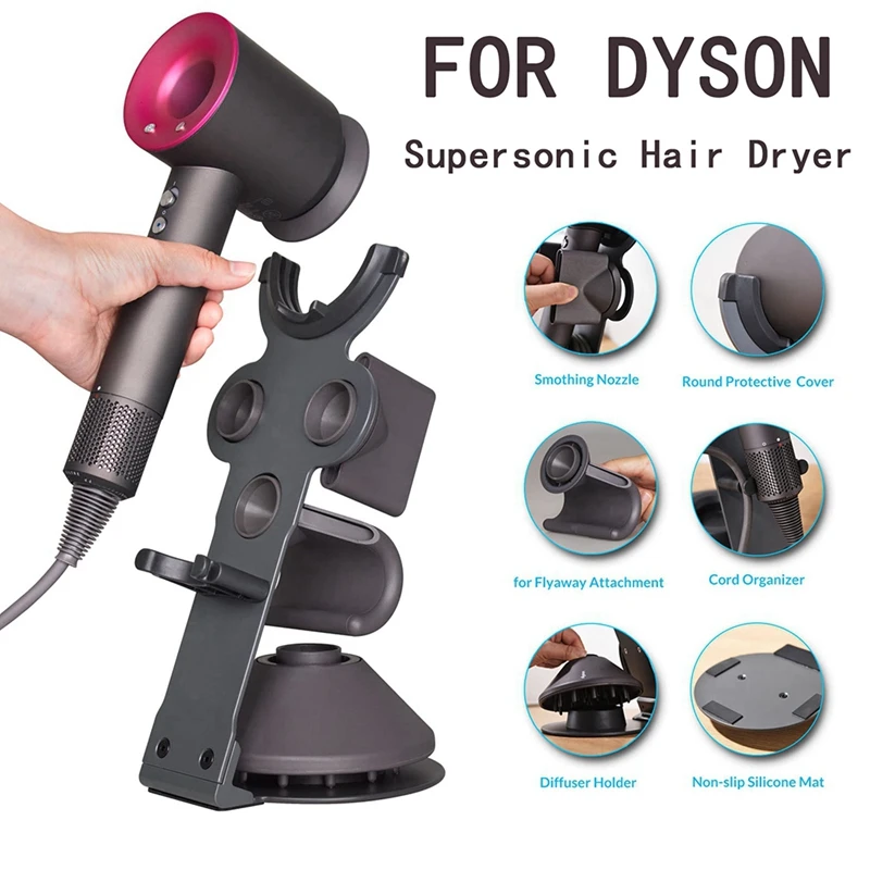 Hair Dryer Holder for Supersonic Hairdryer with Cable Organizer, Heavy Alloy Steel Stand, Piano Painting Retail