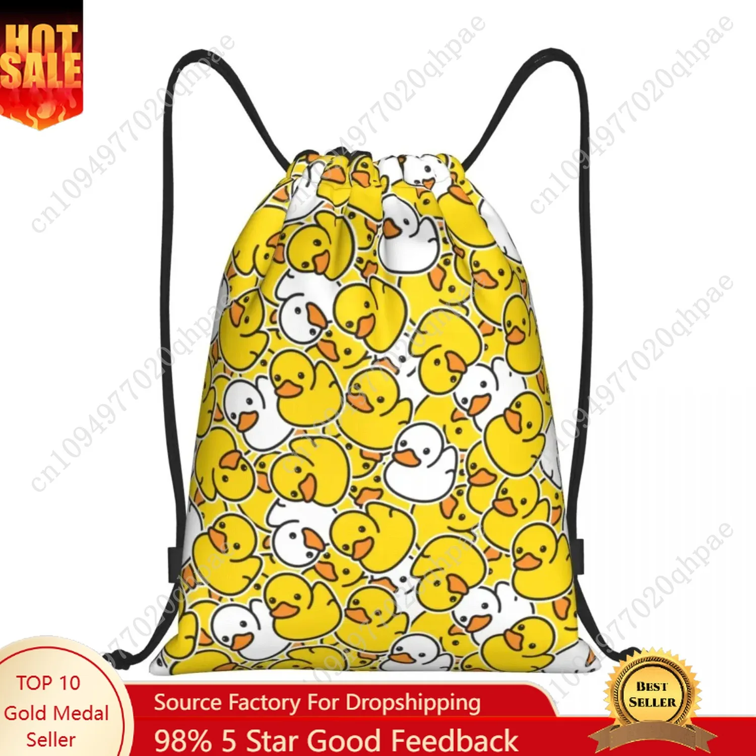 กระเป๋าเป้สะพายหลังลายเป็ดยางน่ารักแบบกำหนดเอง กระเป๋ากีฬาสำหรับผู้หญิงผู้ชาย กระเป๋าช้อปปิ้ง