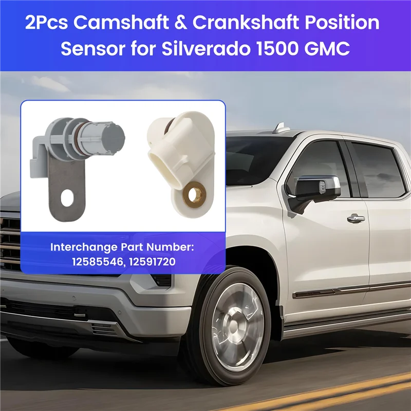 Sensor de posición de árbol de levas y cigüeñal, 2 uds., para Silverado 1500 GMC 12703627 12568983