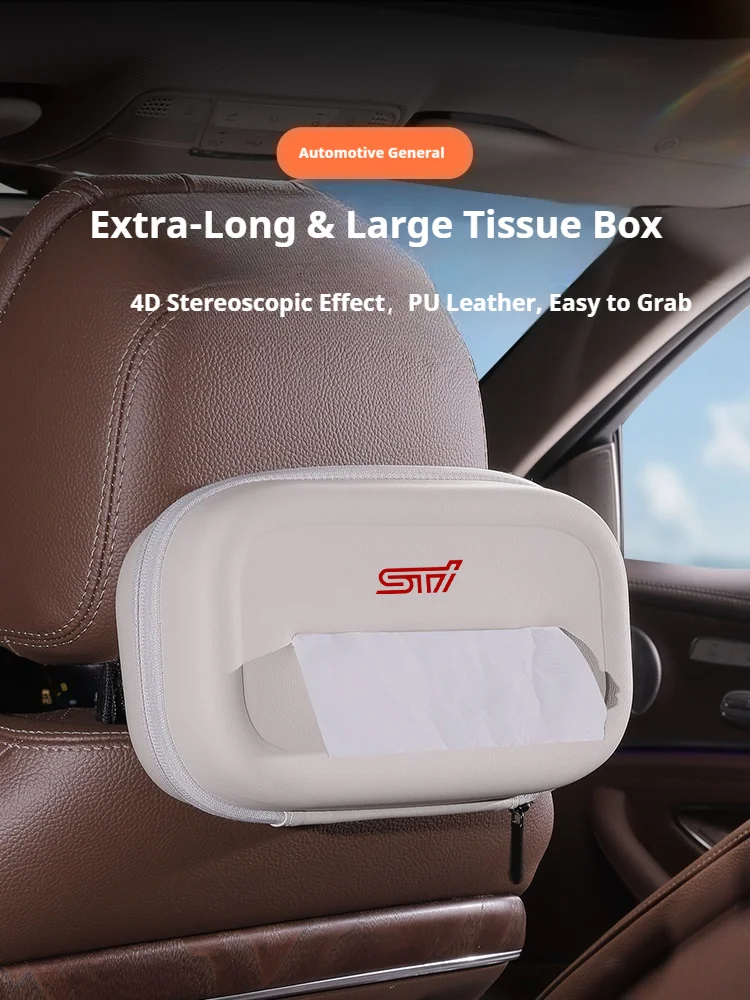 Car 3D stereoscopic Extra-Long & Large tissue box For Subaru STI Ascent BRZ Forester Impreza Legacy Outback WRX VX Accessories