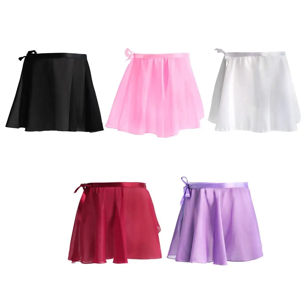 Children Practice Leotard Practice Dancing Dress Pure Color Ballet Skirts Dance Dress Lace-up Chiffon Skirts Skirt Ballet