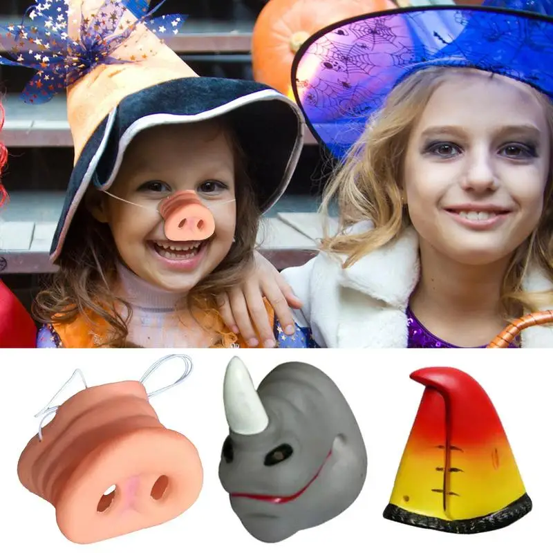 Nariz de Animal de Halloween, narices de pico de loro realistas con banda elástica, simulación de muso nimal, Cosplay para disfraz de Halloween
