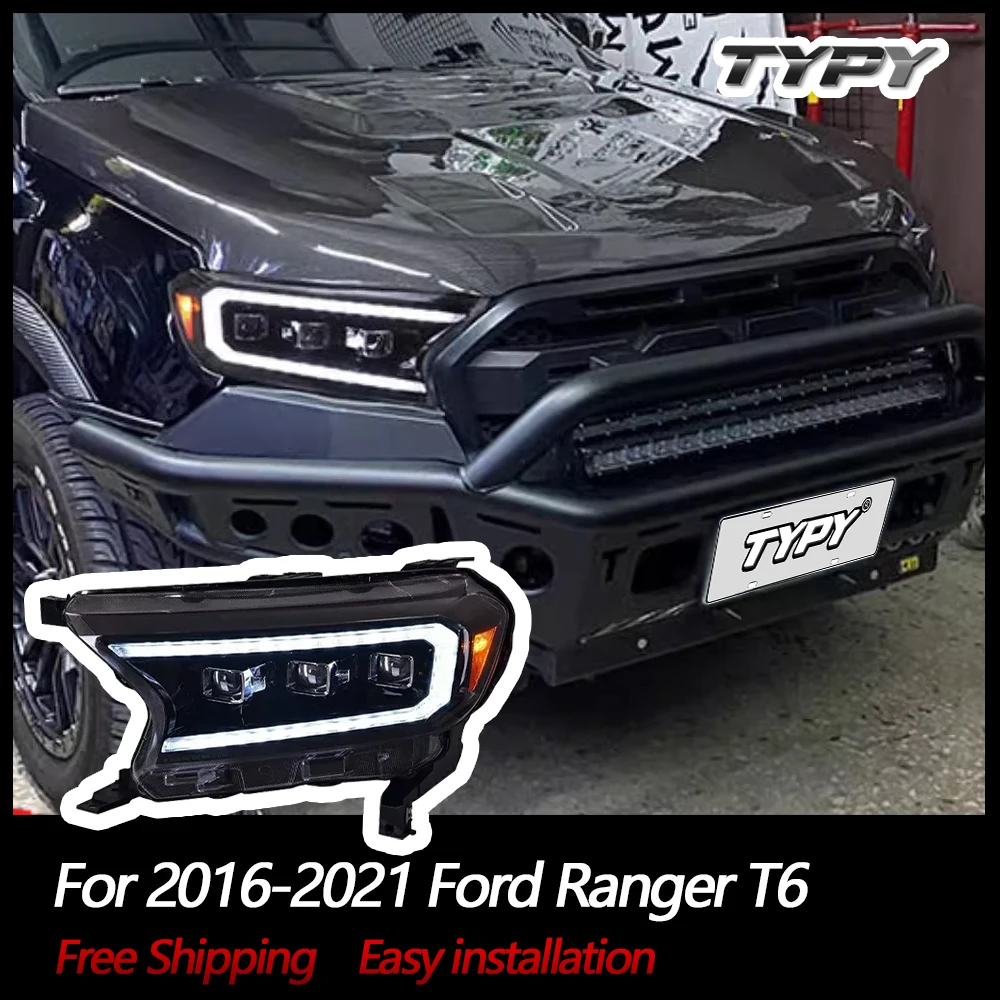 

Car Light LED Projector Headlights For Ford Ranger T6 2016-2021 With Breath & Dynamic DRL, Sequential Turn Signal Lamps Assembly