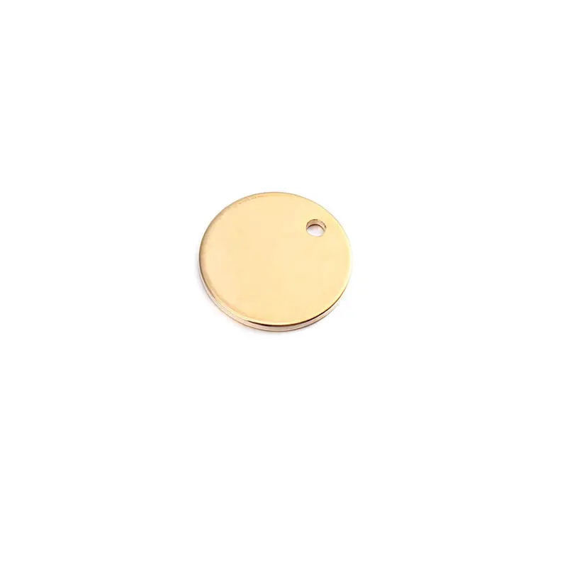 20PCS 8MM 10MM 12MM 14MM 16MM 18K Gold Color Brass Round Disk End Charms Diy Jewelry Findings Earrings Accessories Wholesale