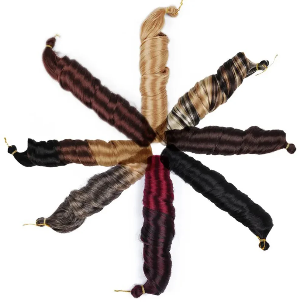 

24 Inches French Curls Braiding Hair Extensions 150g/pc Synthetic T1B-BUG Ombre Brown Green Purple Twist Braids Hair Extension