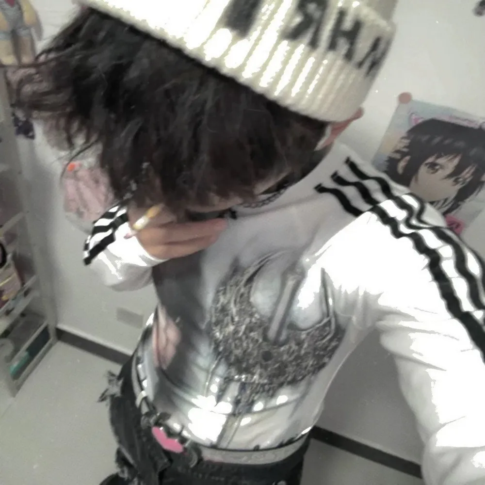 

Women Graphic T Shirts Goth T-shirt Gothic Pattern Fashion Retro Cartoon Top Long Sleeve T-shirt 2025 Cropped Clothes