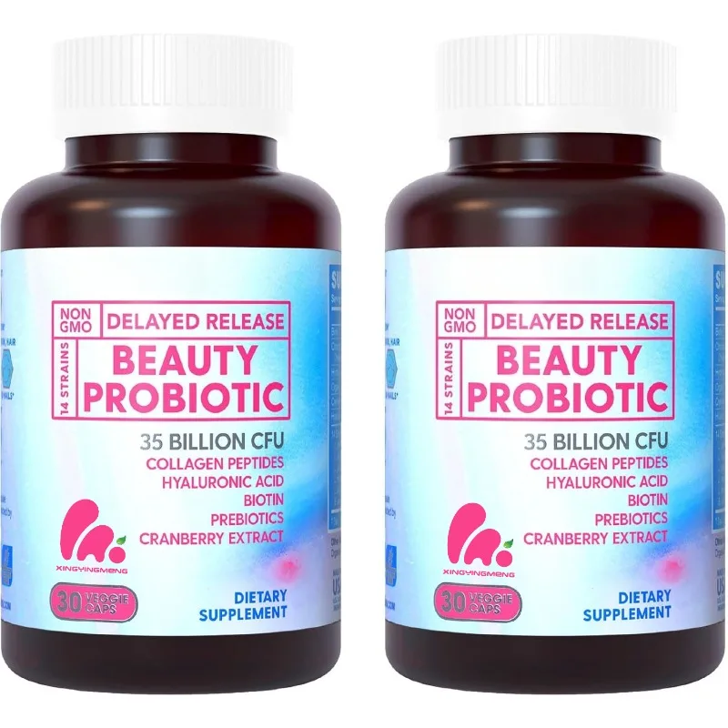 

Female Vaginal Probiotic Capsules Containing Containing Biotin, Collagen, Prebiotics, Hair, Skin, And Nail Support