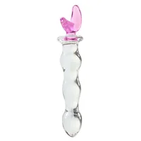 Cute Pink Smooth Crystal Glass Anal Plug Vaginal Anal Beads Dildos Plug Massage Masturbation Adult Sex Toys For WomenMen - Image 4