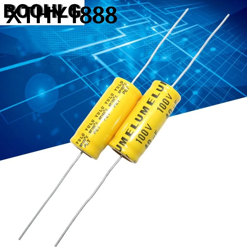 5PCS 100v 40uf 100uf audio frequency division axial NP non-polar electrolytic capacitor 100v 47uf 68uf 13X26mm
