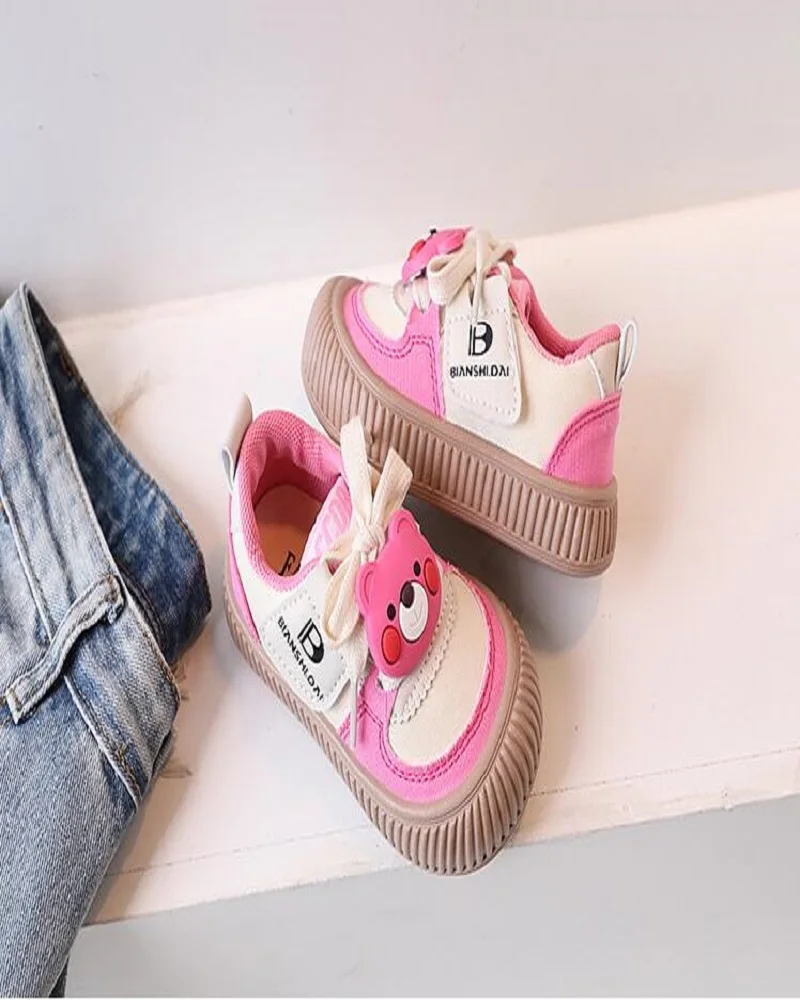 2024 Autumn New Children's Shoes Girls' Korean Soft Sole Canvas Shoes Boys' Baby Kindergarten Indoor Casual Shoes Size 22-31