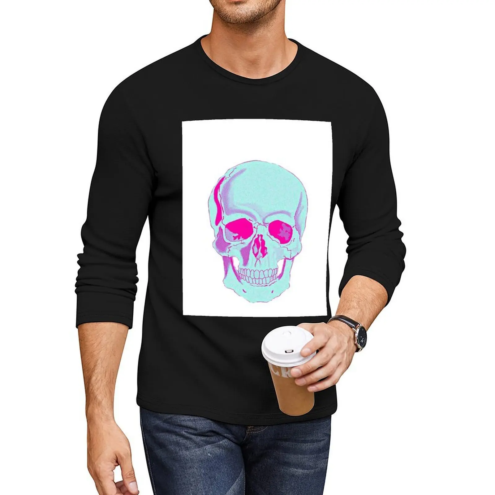 

Skull Long T-Shirt boys t shirts anime clothes graphic t shirts sweat shirts T-shirts for men cotton