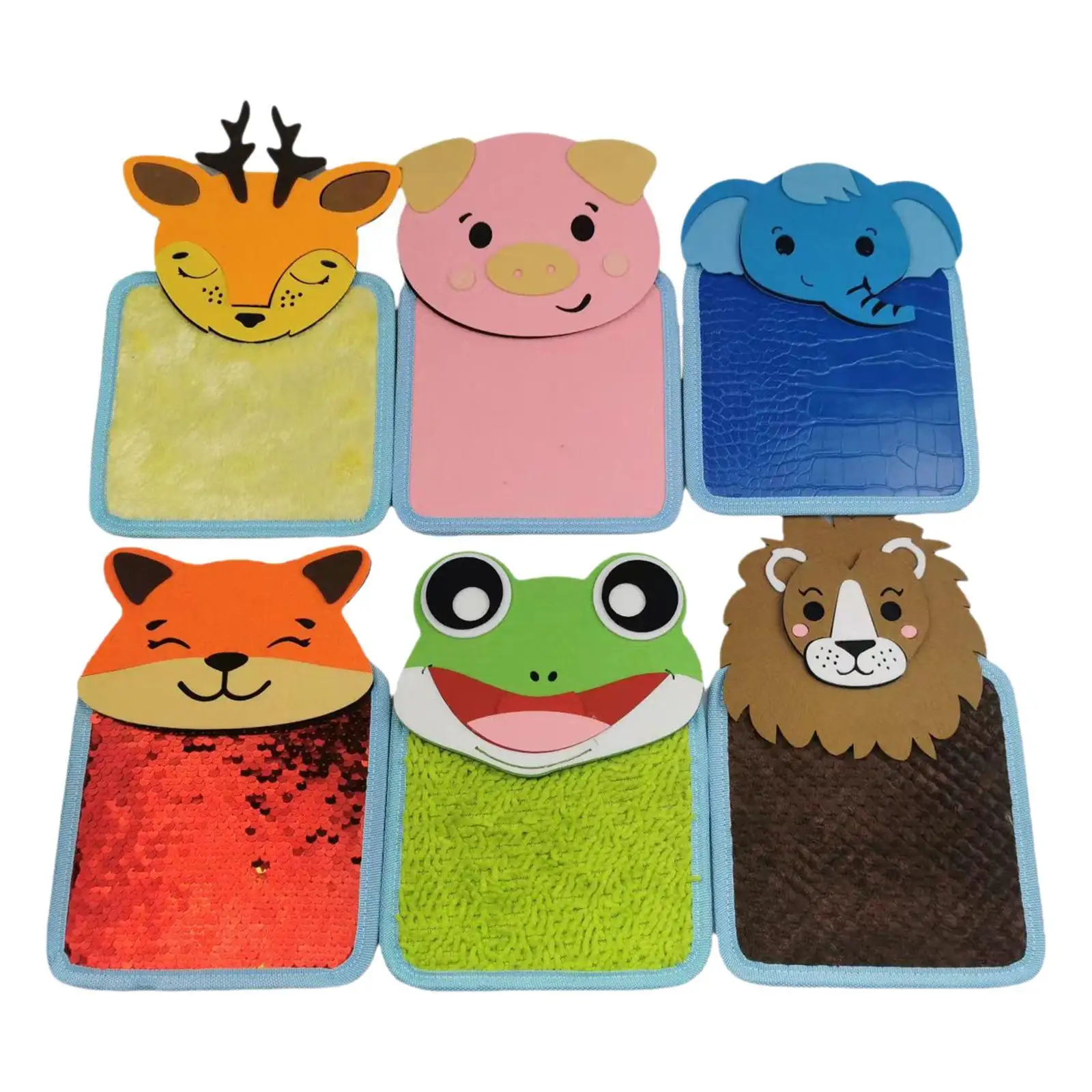 6 Pieces Sensory Mats,Sensory Toys,Animal,Educational Sensory Pads Tactile Wall Panel for Daycares Playgroups Home Fine Motor