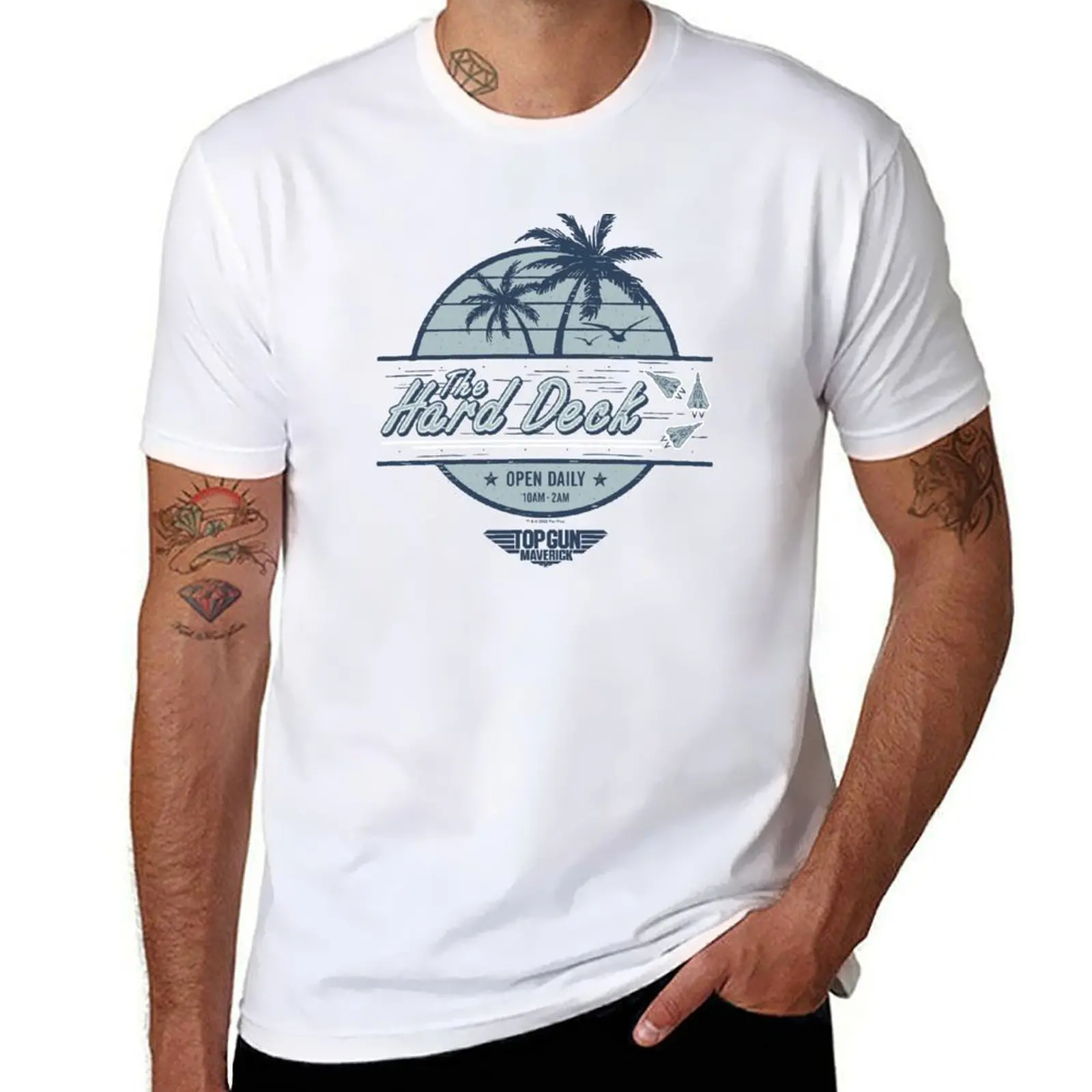 

Top Gun: Maverick The Hard Deck Palm Trees Logo T-Shirt t shirt for man 100 percent cotton t shirts with prints T-Shirt