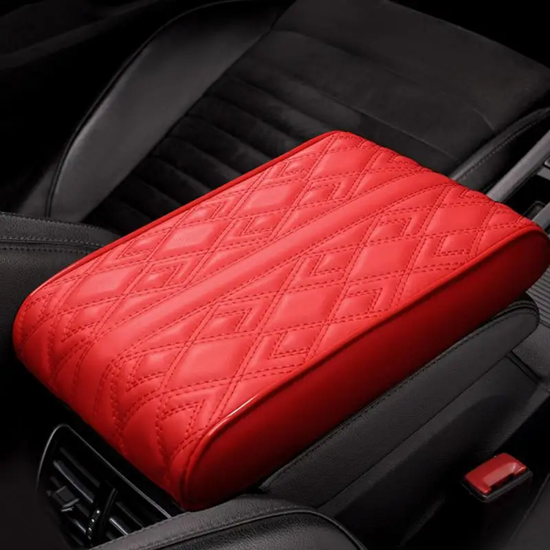 Universal PU Leather Cover Pad Auto Center Armrest Storage Box Antifouling For SUV Trucks Minivan Racing Caravan OffRoad Vehicle