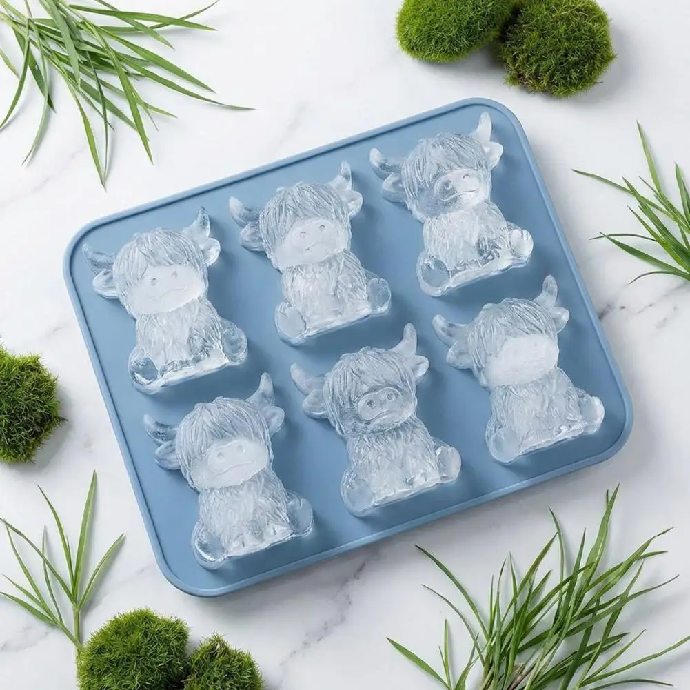 3d Cow Silicone Mold Silicone Fudge Mold Tray Highland Cow Silicone Ice Cube Tray 3d Mini Cow Chocolate Mold Food-grade Shape