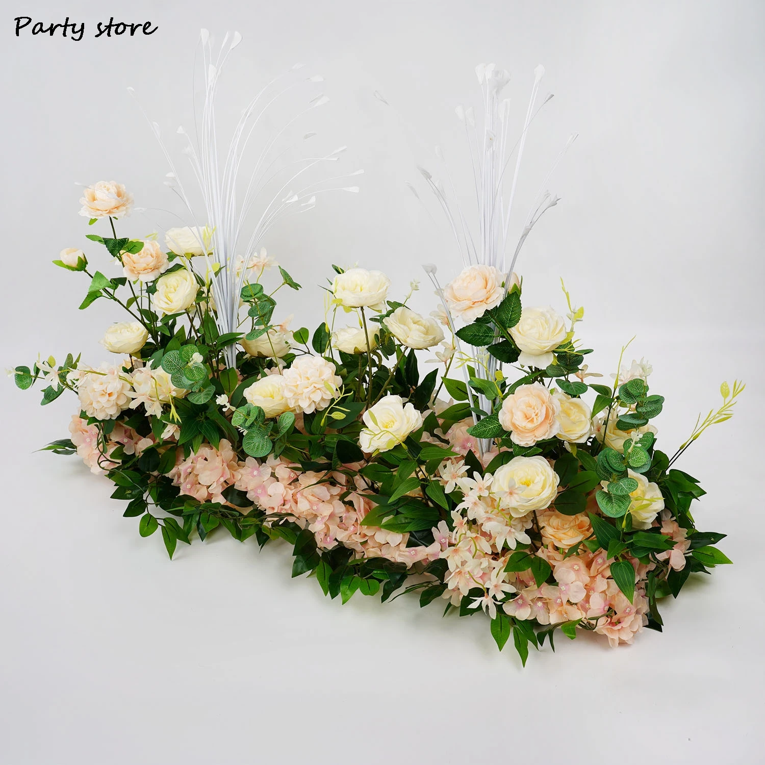 

Rose Flower Decor Wedding Silk Flower Row Flower Props Autumn DIY Wedding Road Guide Event Party Layout Floor Flower Arrangement