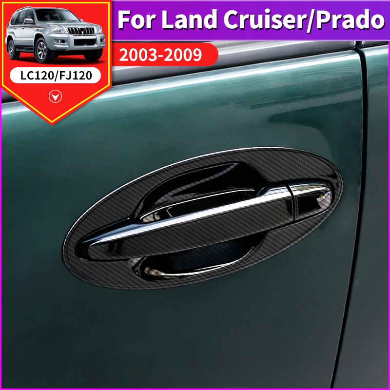 For Toyota Land Cruiser Prado 120 2003-2009 Styling Upgrade Decoration Accessories Lc120 FJ120 Chrome Door Handle 2008 2007 2006