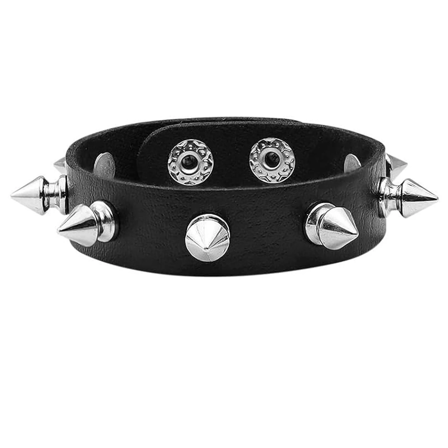 Layered Star Goth Necklace & Emo Studded Bracelets Set, Unisex
