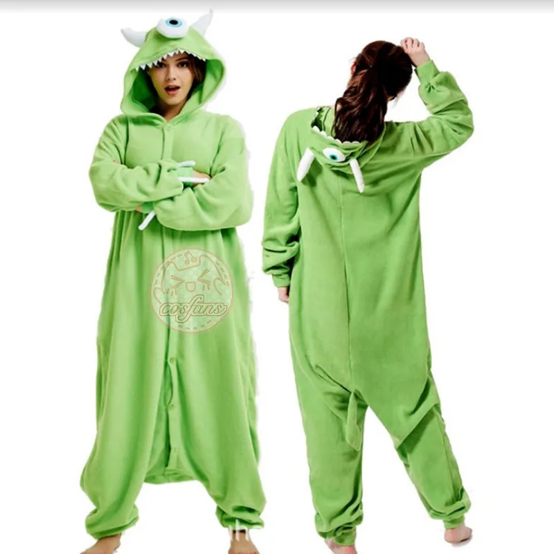 Флисовый Салливан Майк Вазовски Монстр Кигуруми мультфильм комбинезон пижамные костюмы для Хэллоуина, карнавала, косплея, вечеринки