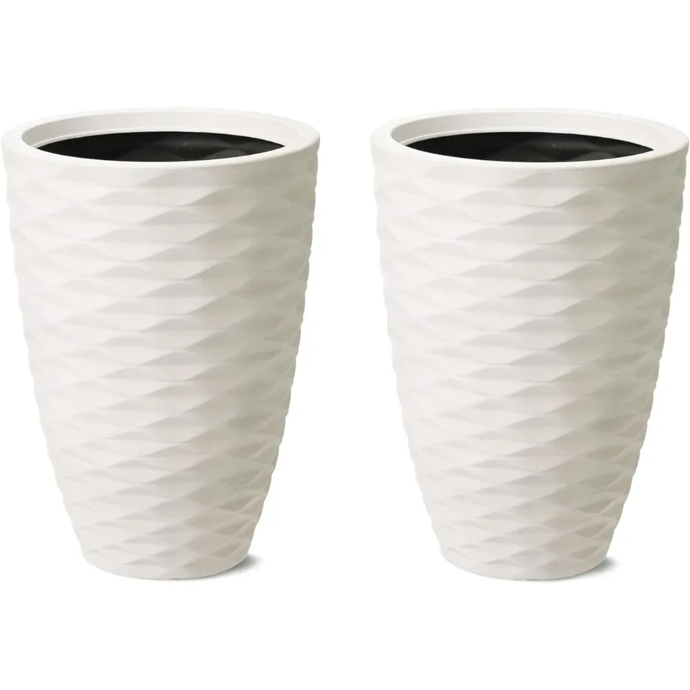 Outdoor Polyresin Planter Set of 2 Vase Modern Decor Large Flowerpots Decoration Home Decorations Freight free.